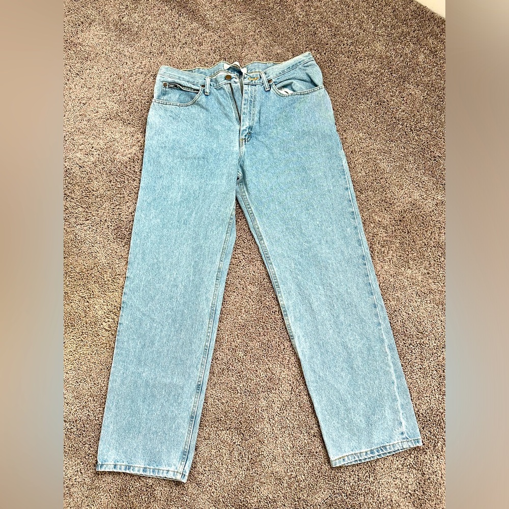 Acid washed men’s jeans worn once